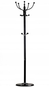 Wieszak stojący na ubrania czarny metal 14 haczyków 
